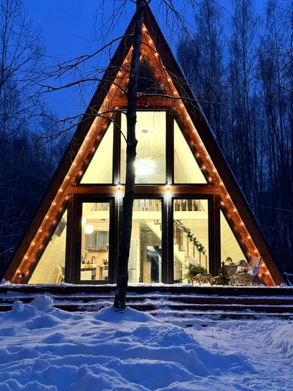 Коттедж Домик Aframe Forest с баней и сибирским чаном — Москва