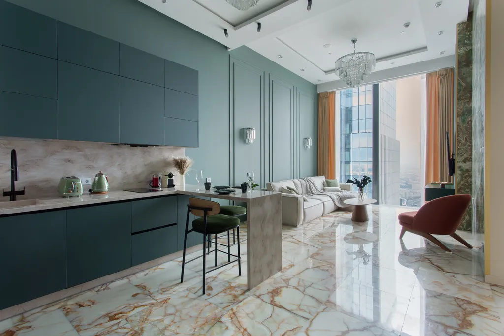 Редкий Пентхаус-формат на 64 этаже, оникс, подсветка, панорамные окна