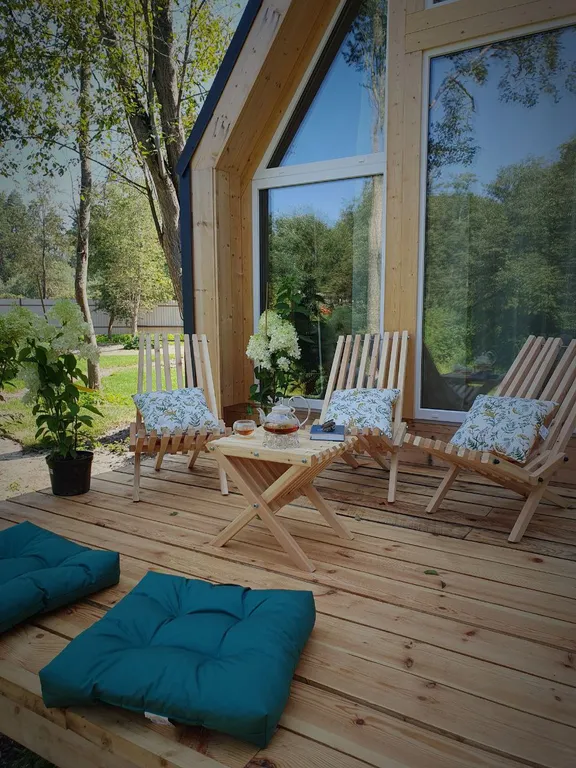 Дом А-фрейм на речке под Клином