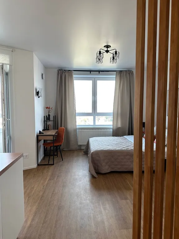 Светлая студия с панорамой центра