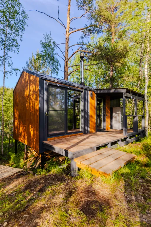 Дом-студия с панорамной стеной на залив Мусталанлахти