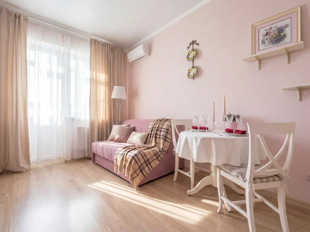 1-к квартира с большой кроватью, панорамный балкон, окна на рассвет