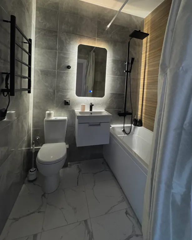 Стильная евродвушка с шикарными видами на город с 22 этажа