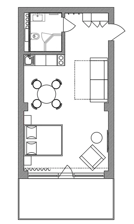 Просторная красивая студия 48м2 с шикарным видом, 400м от подьемника