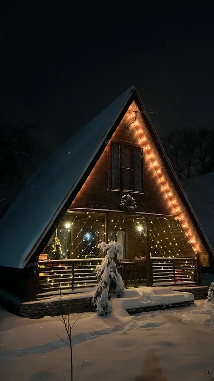 Дом А-Фрейм на берегу реки