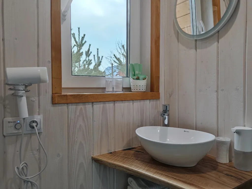 Уютный дом Aframe с банным чаном на дровах