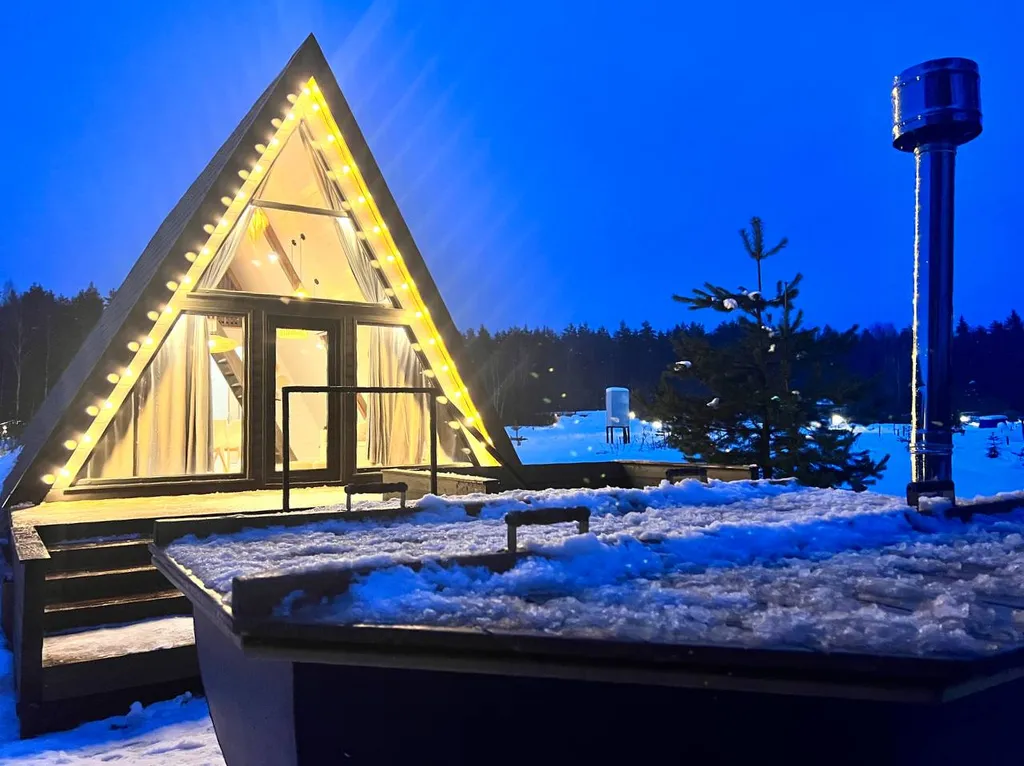 Коттедж Дом Гармония с горячим чаном и дровяным камином — Тимково