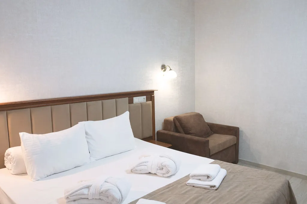 Трёхместный номер, доступен бассейн и сауна