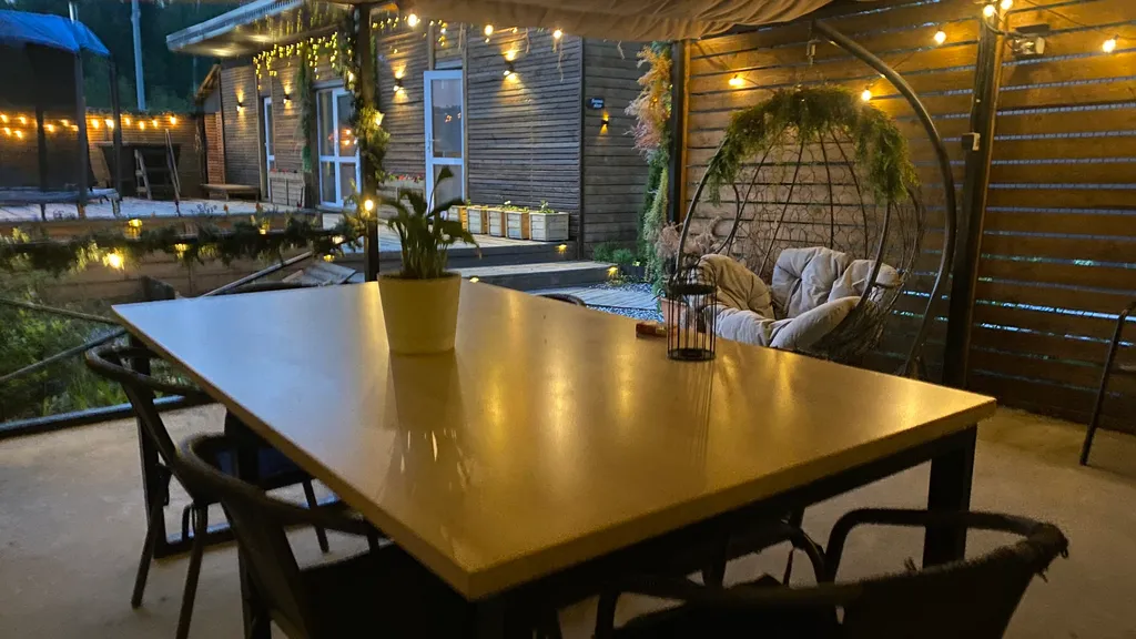 Домик Рокс с баней, банным чаном и чашей для купания