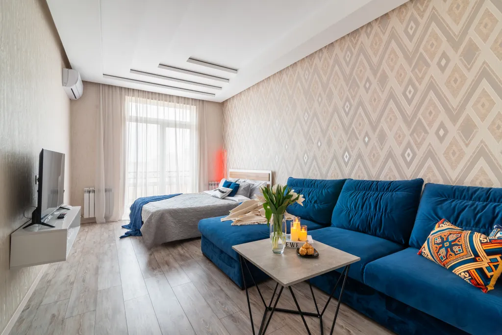 Квартира 1-комнатная квартира в центре города с панорамными окнами — Махачкала