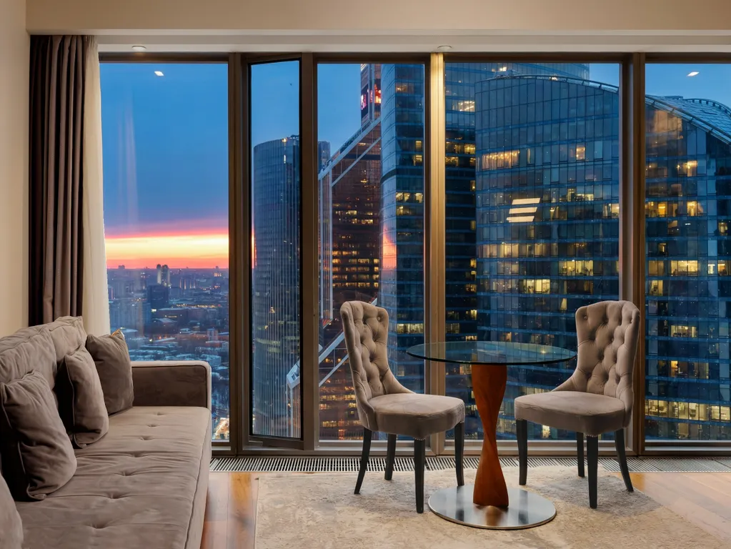 Квартира OKO Alruba 51 этаж 87 м2 панорамный вид шикарные закаты — аренда посуточно в Москва