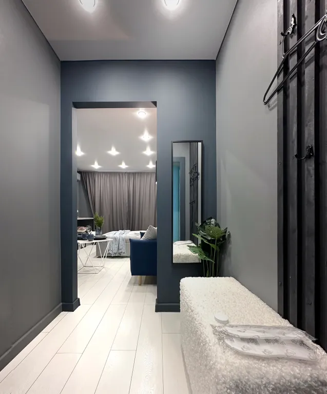 Дизайнерская сканди-студия от Vitamia art в новом ЖК комфорт-класса