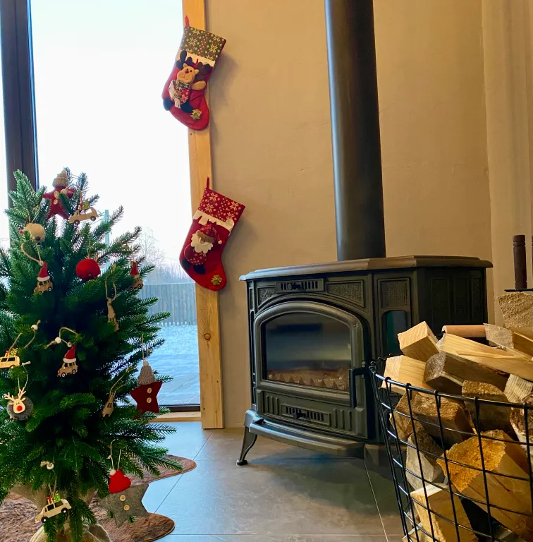 Дом-шале с печью-камином