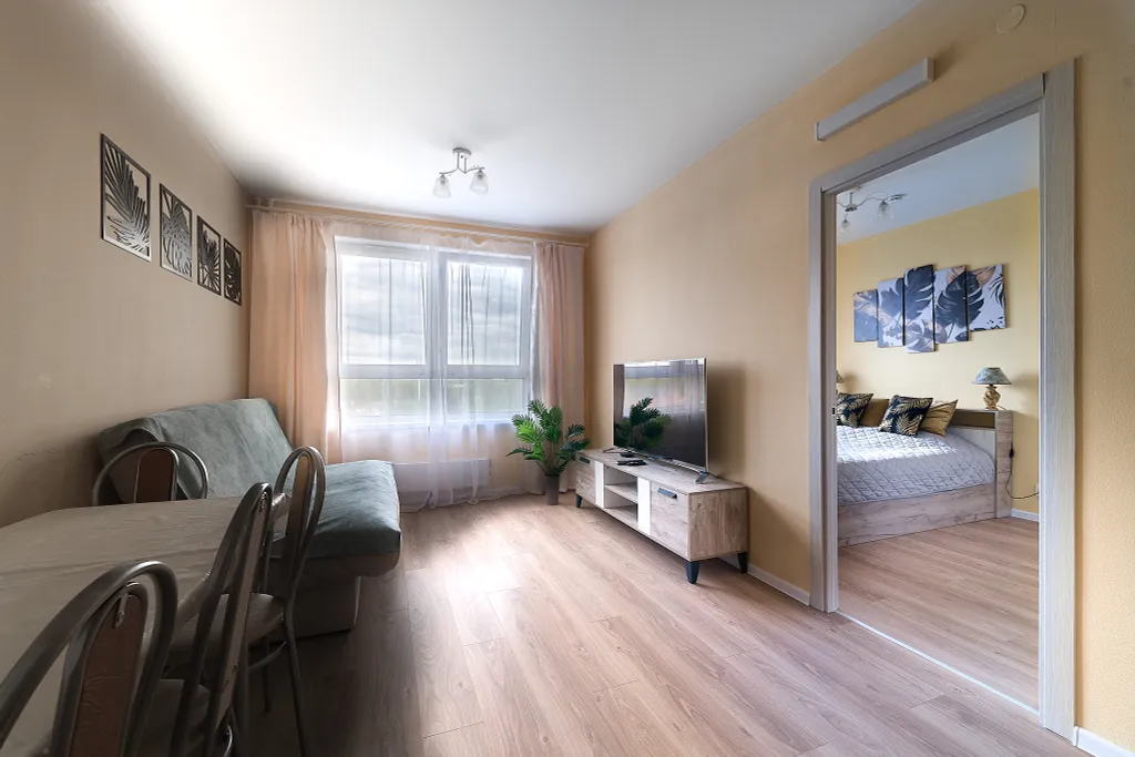 Уютная евродвушка с кроватью и диваном