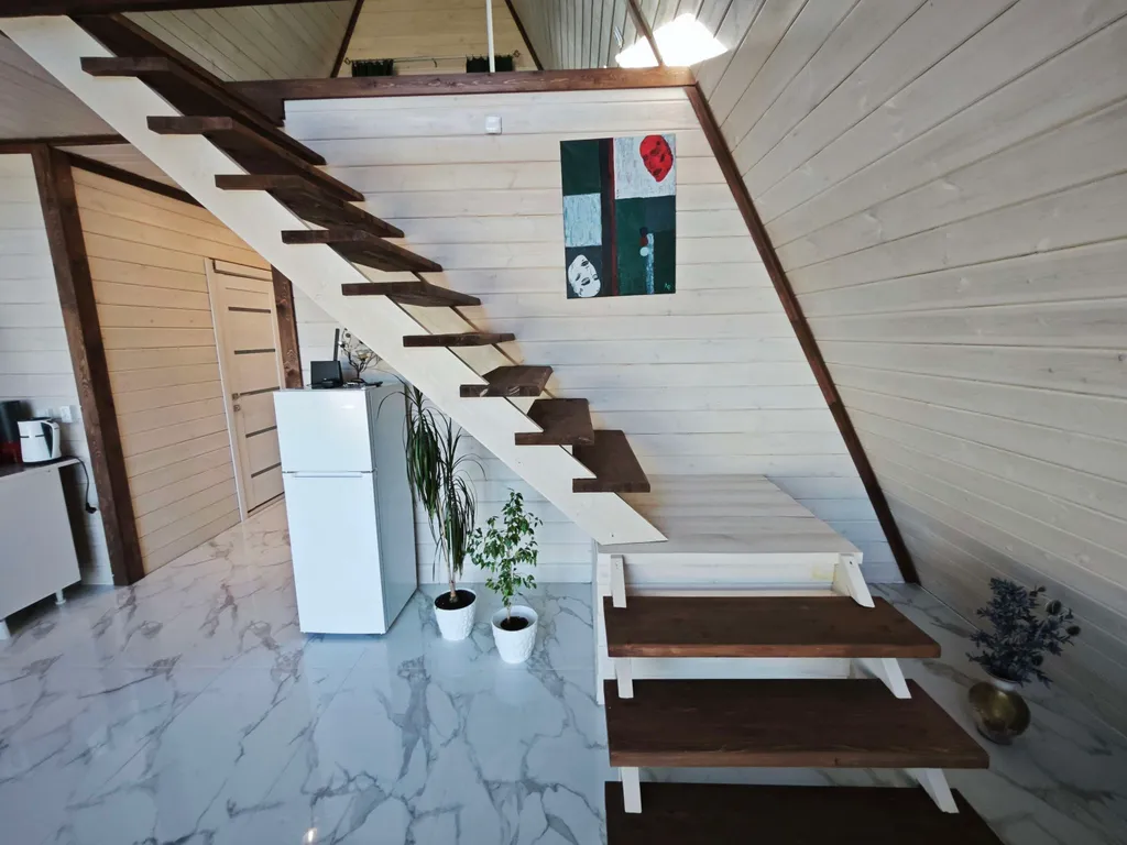 Уютный большой дом A-Frame с чаном рядом с Волгой