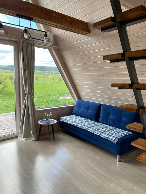 A-frame домик с видом на горнолыжку