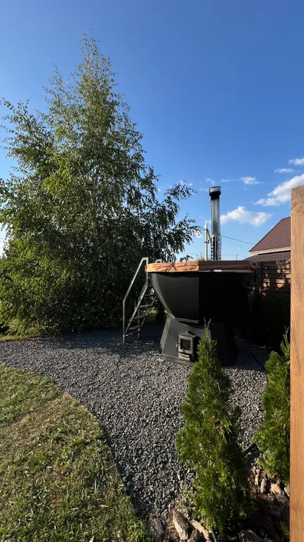 Уютный светлый деревянный домик с сауной и купелью