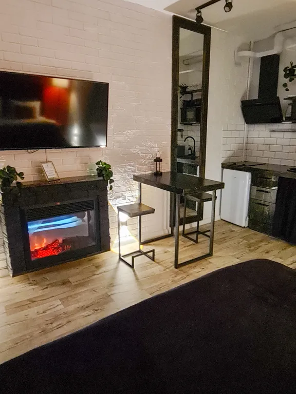 Студия с камином