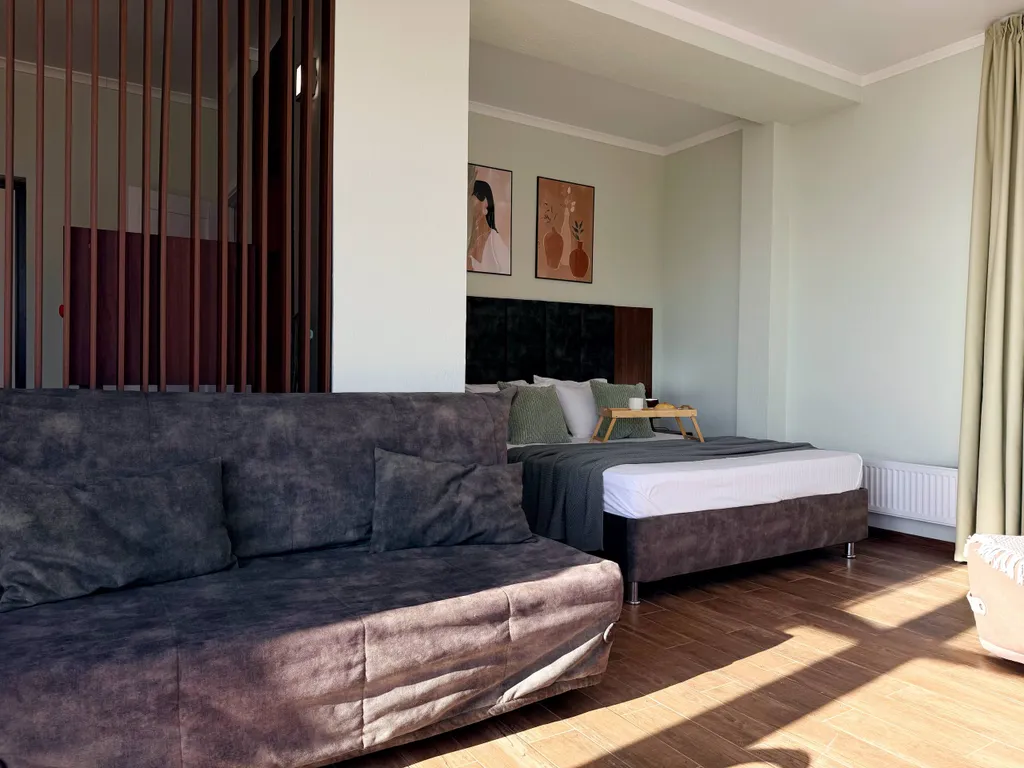 Апартаменты с видом на море. 3 минуты до пляжа. Для пятерых