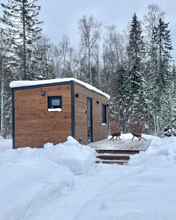 Коттедж Уютнейший домик в лесу в черте города с панорамным окном, видом на лес — аренда посуточно в Петрозаводск