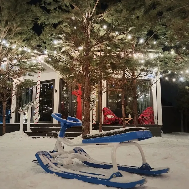 Домик, чан, баня в сосновом лесу, закрытая территория