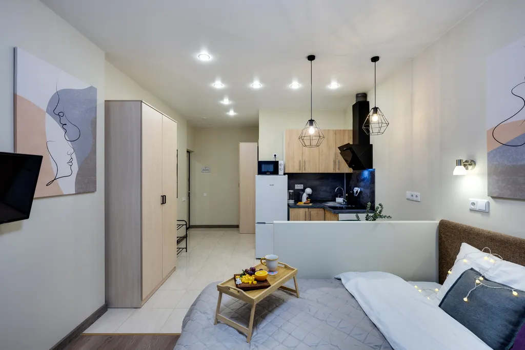 Для теплых вечеров: студия Сага с балконом в Одинбург, вблизи больницы