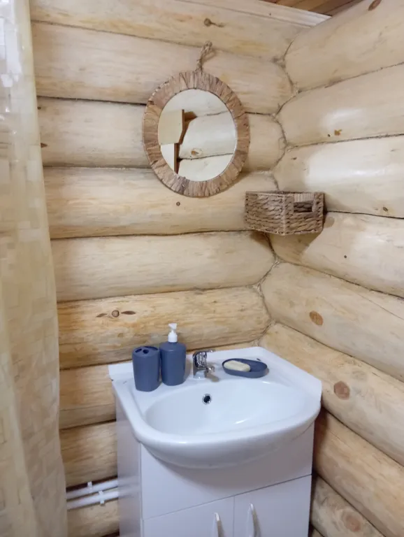 Деревянный дом, на берегу меличуярви, на краю леса в карельском селе