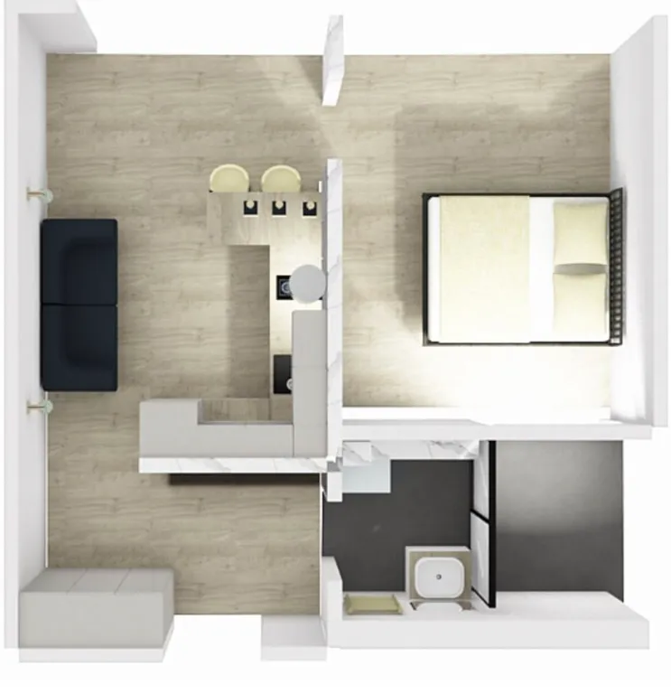 Квартира Квартира Евро-студия с видом на Финский залив — Санкт-Петербург