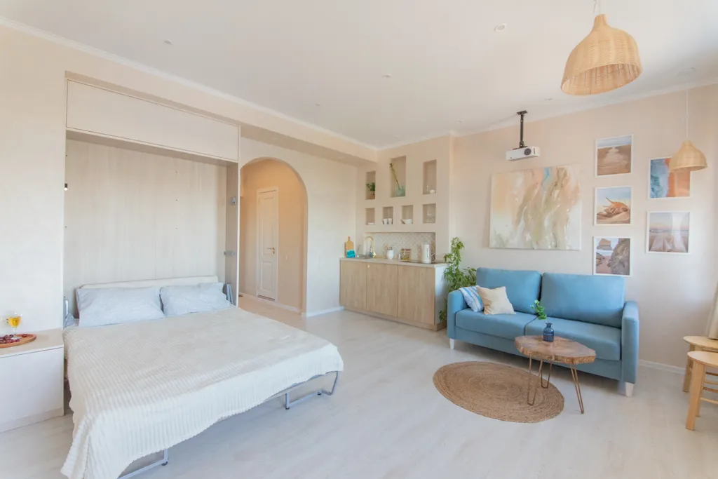 Студия с видом на Волгу в центре