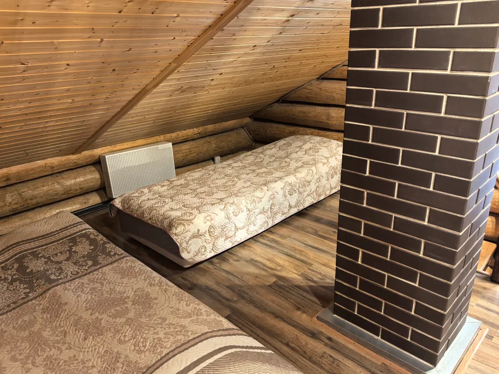 Дом из рубленого бревна с камином