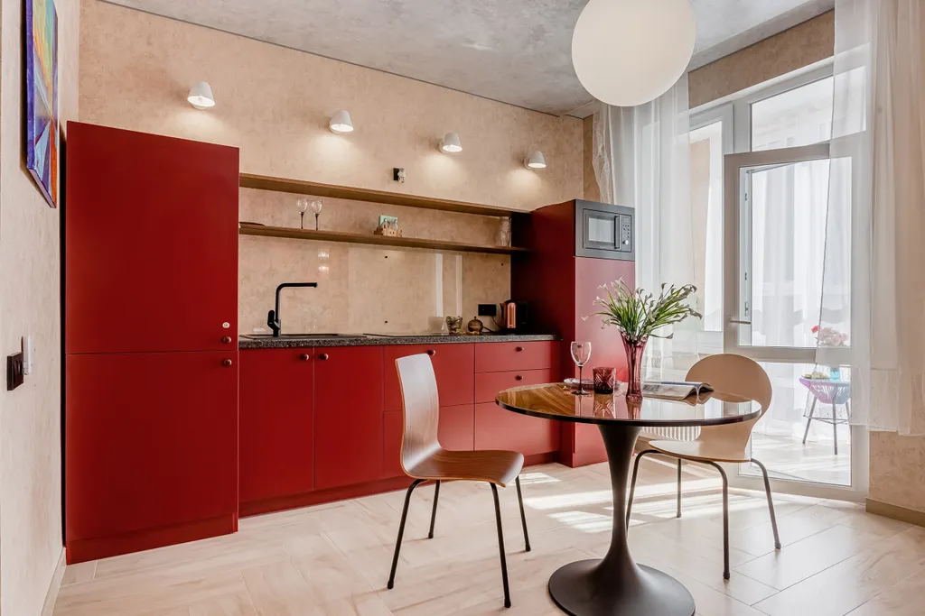 Квартира Red красный apartments квартира премиум с дизайнерским ремонтом — Мирное