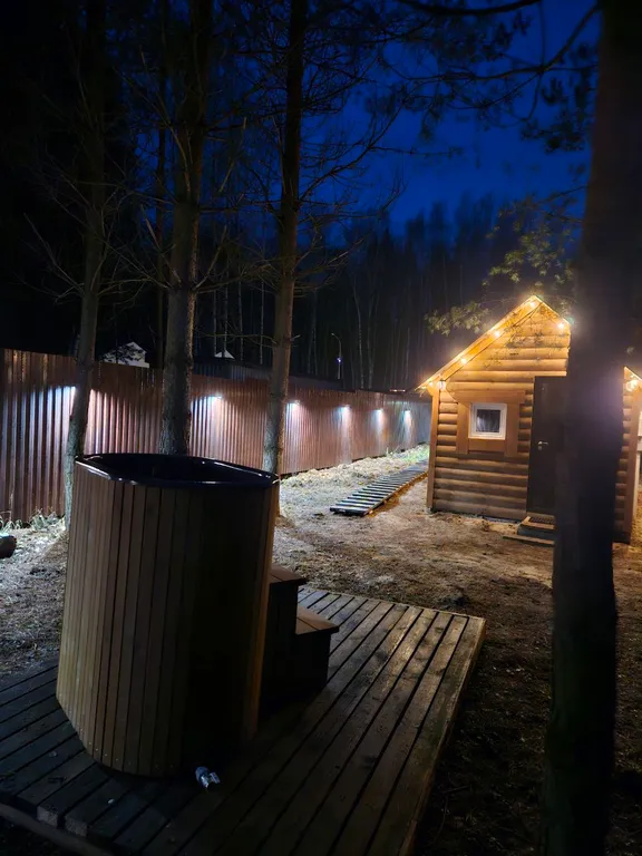 Дом, баня, чан, отапливаемая беседка