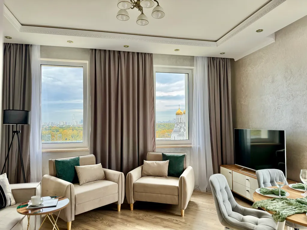 Квартира 4-комнатная квартира с видом на ВДНХ, Останкинскую башню, 84м, 7 кроватей — Москва