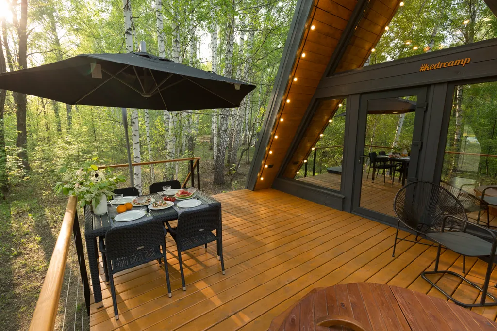Глэмпинг Krona camp (Дома A-frame в лесу) 40 км от Уфы