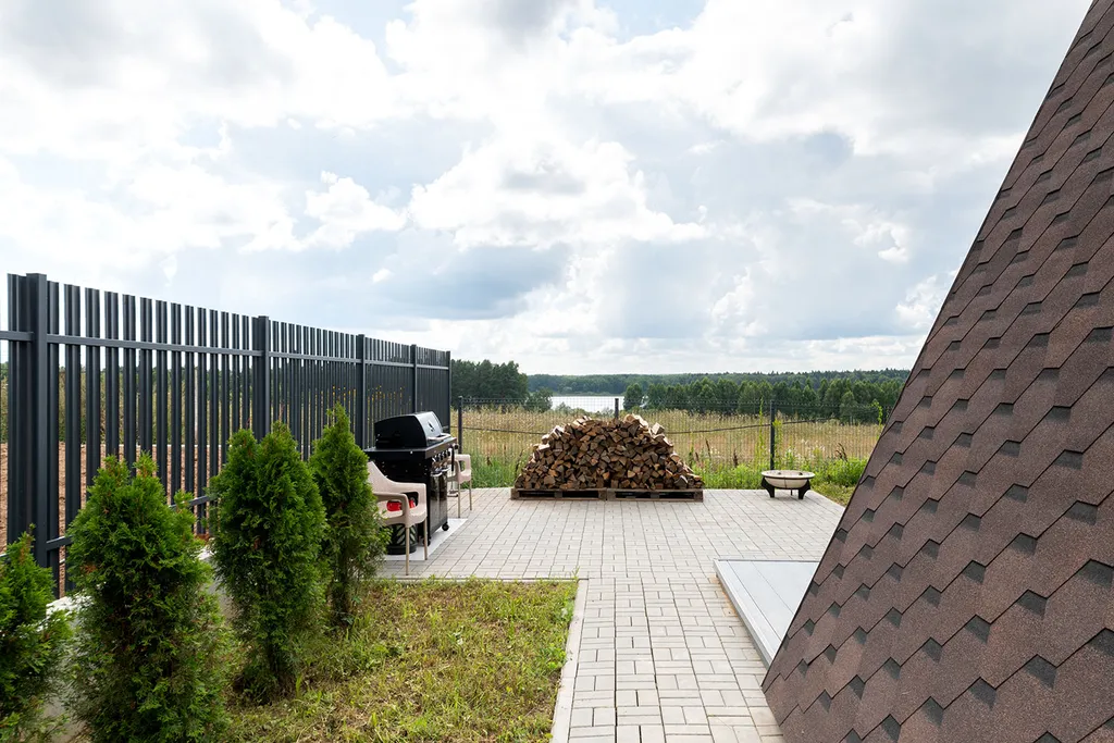 А・Фрейм ВИСТА Логиново
Дом с сауной, видом на лес и реку