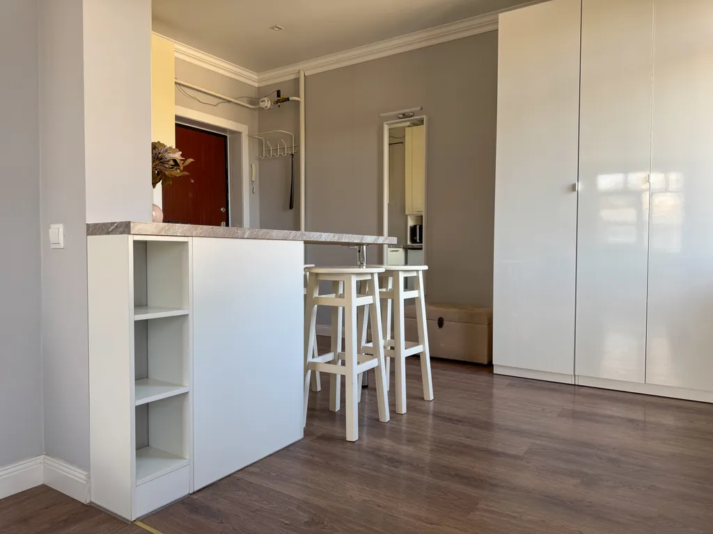 Квартира-студия с балконом у реки