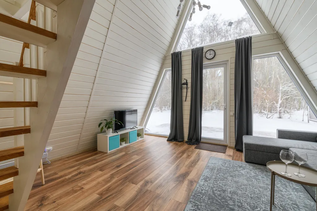 Уютный домик A-Frame с купелью в лесу!, Сокули