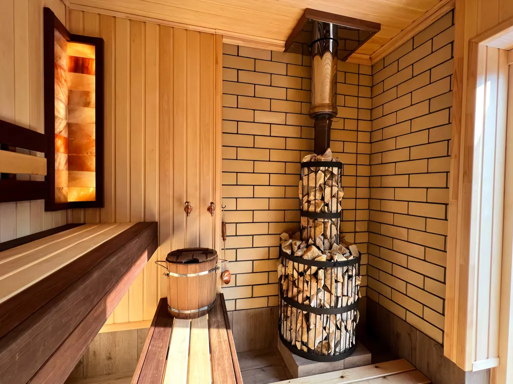 Дом в лесу с теплым бассейном и баней