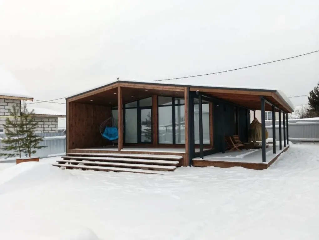 Уютный новый дом в стиле барнхаус