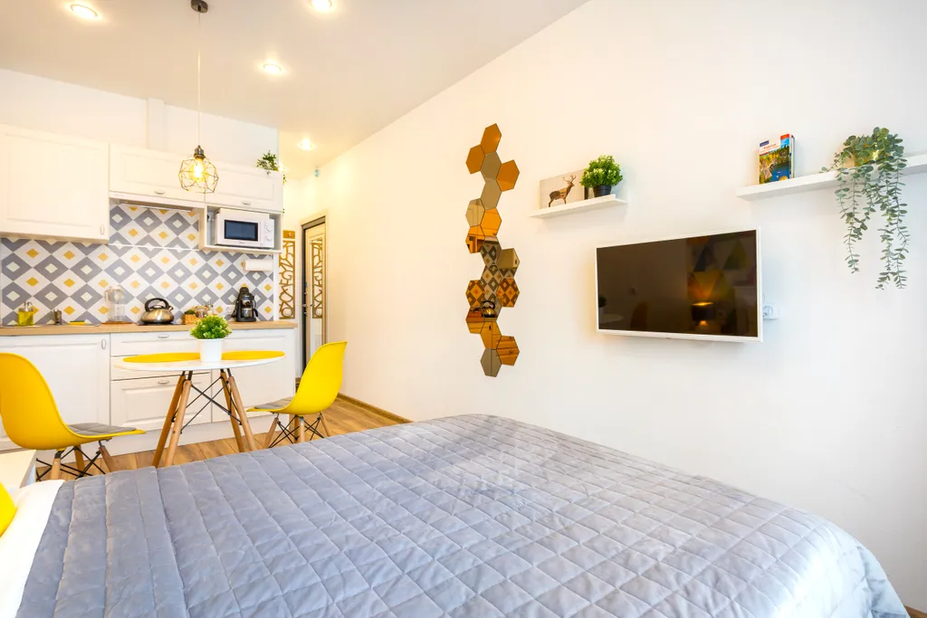 Апартаменты Riverside с панорамным окном в центре