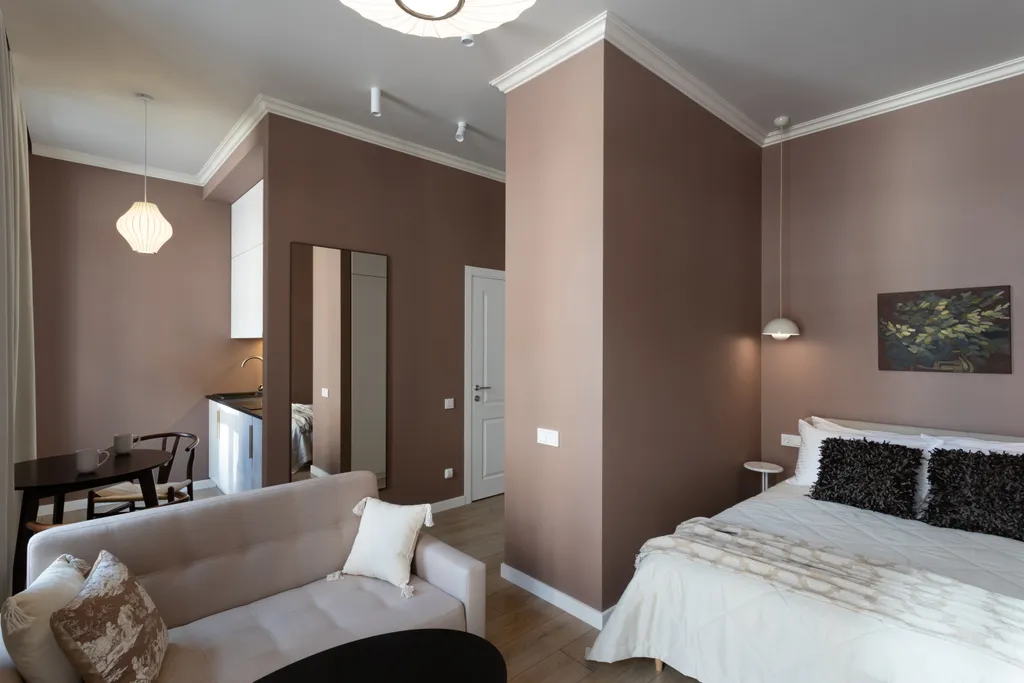 Квартира Просторная студия Mosaic brown с балконом для 3 гостей — аренда посуточно в Санкт-Петербург