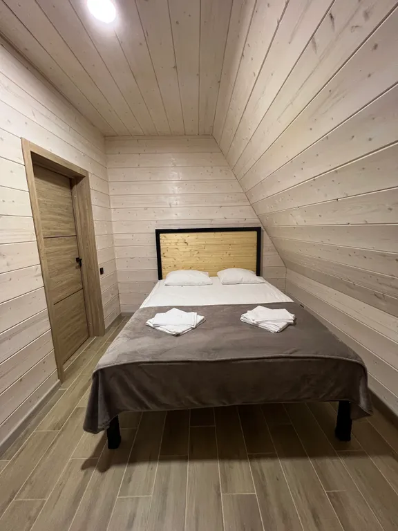 Коттедж Aframe на 4 персоны с купелью и баней на дровах