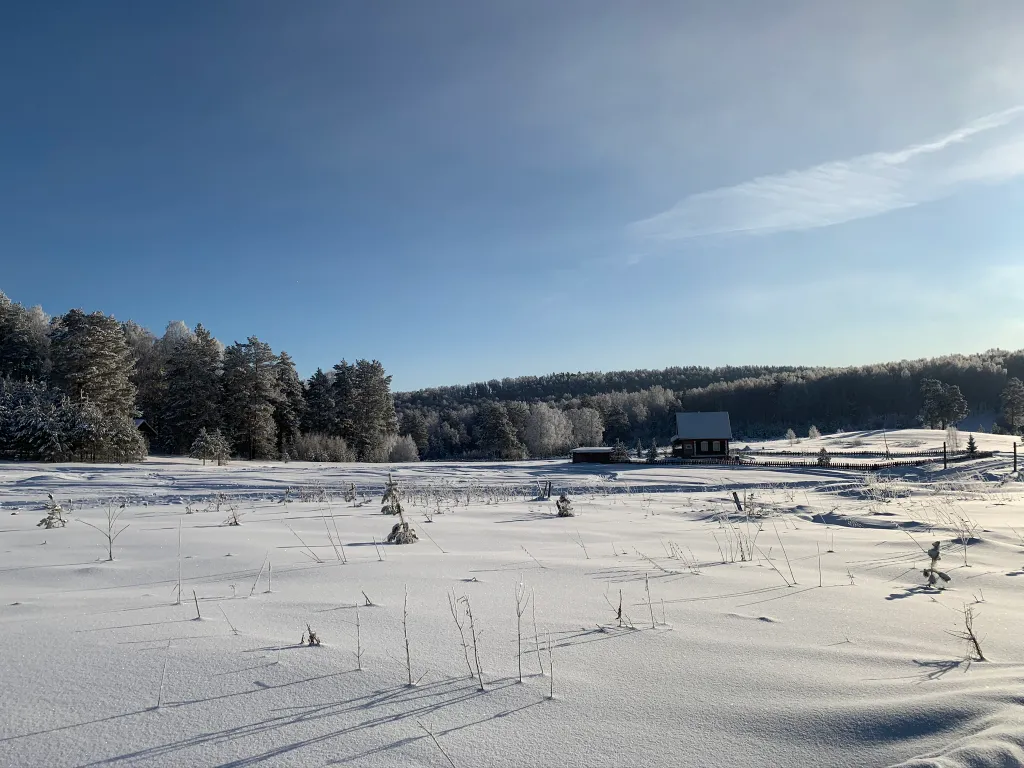 Деревенский домик с печкой и летней кухней