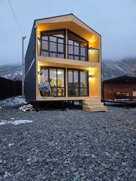 Барнхаус в сердце Теберды с видом на горы