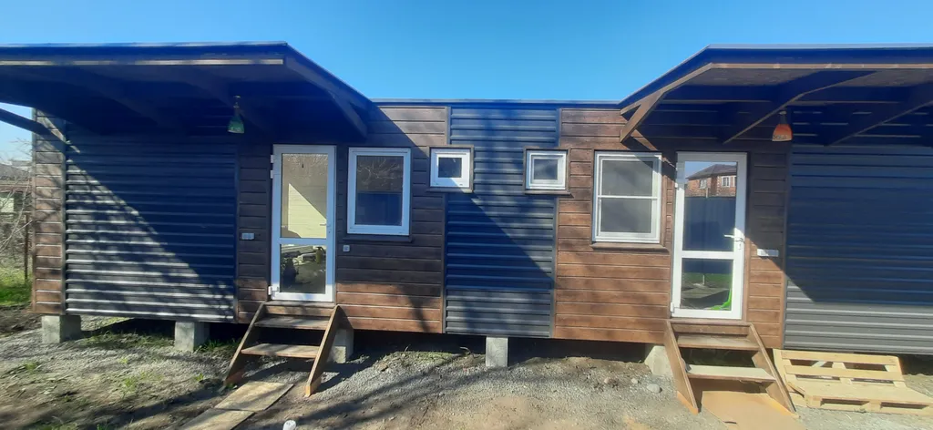 Новый дом в экостиле с мангалом