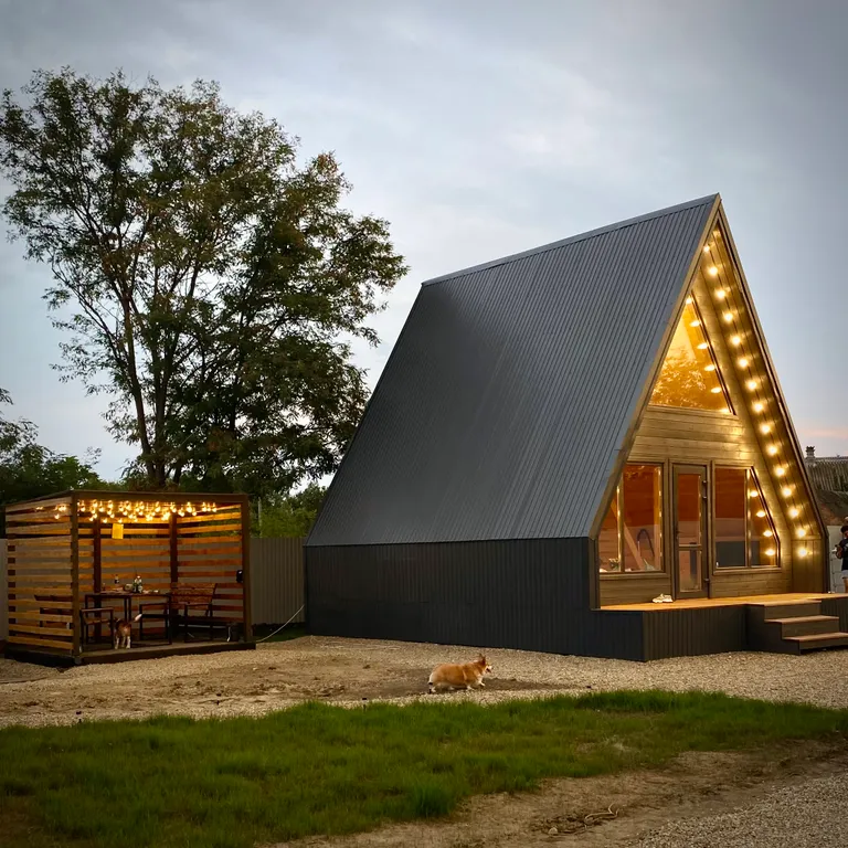 А-фрейм с баней и чаном