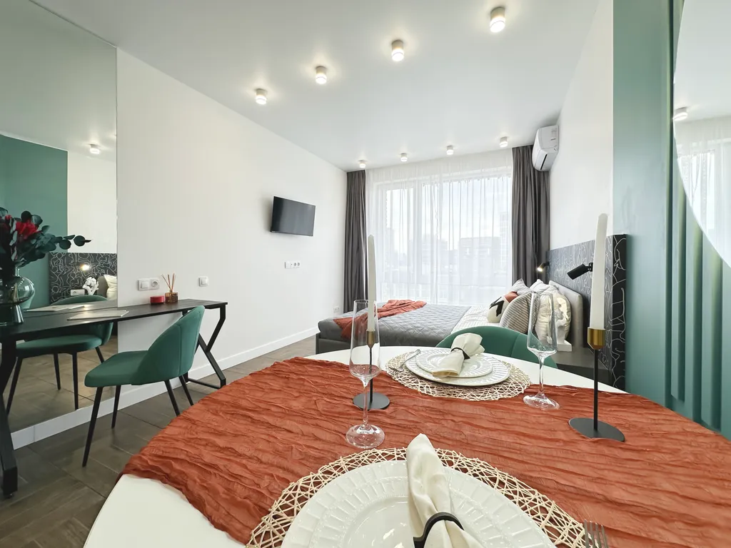 Квартира Квартира Дизайнерская студия для пары, вид на Москва-сити — Москва