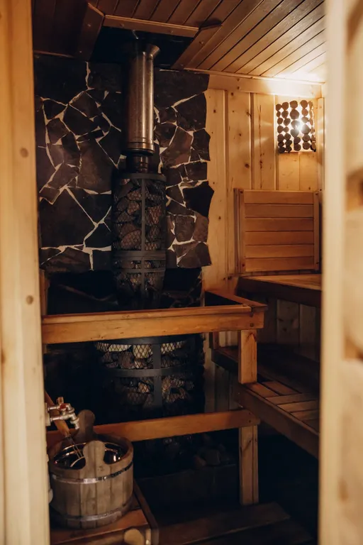 Домик в лесу с баней и чаном, A-frame Forest story