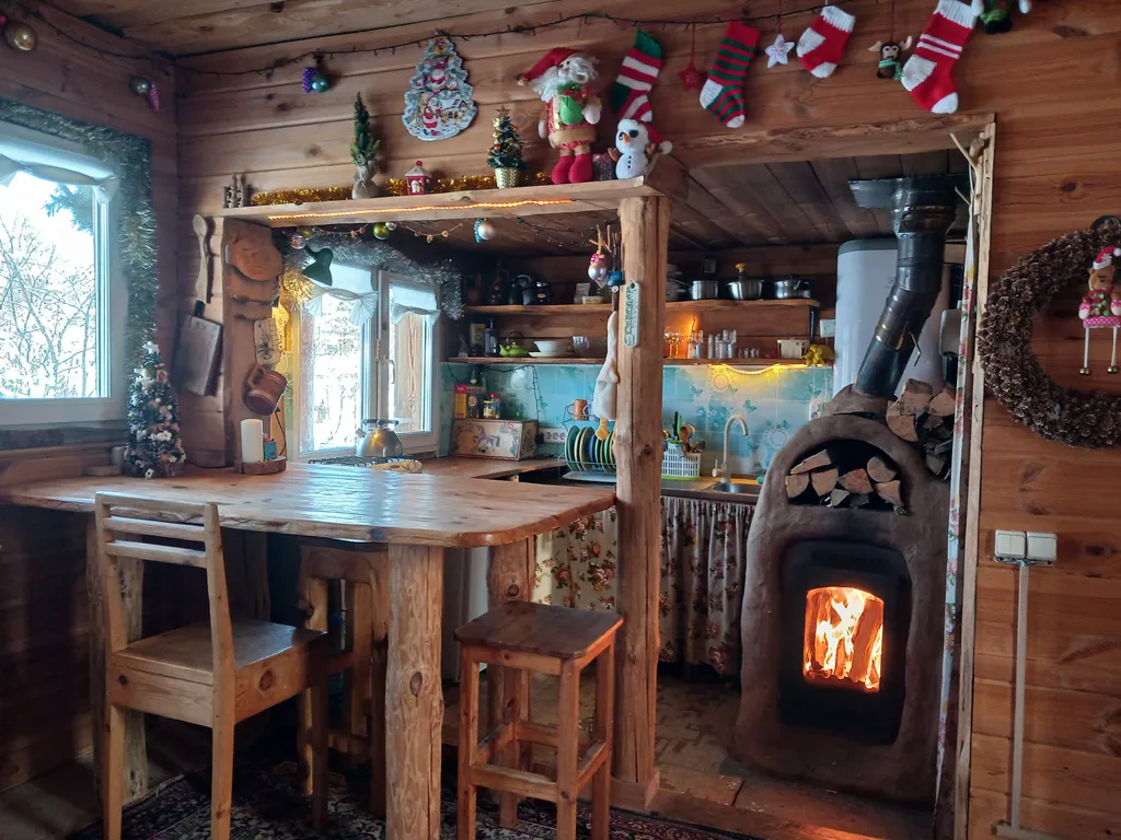 Дом у леса с камином на окраине для отдыха души и тела