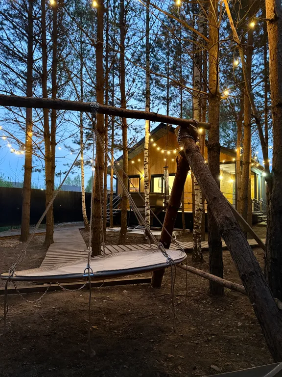 Гостевой дом с баней и чаном в лесу